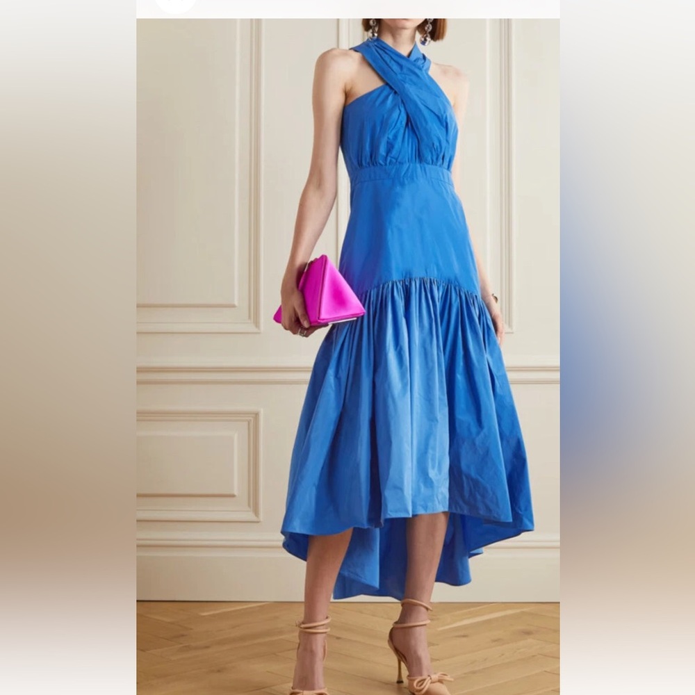 NEW Veronica Beard Blue Radley Halter X Dress